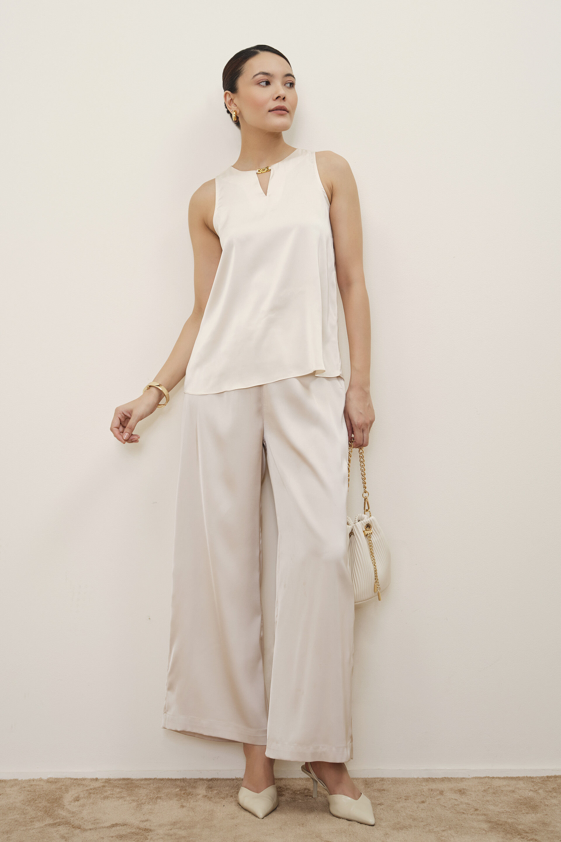 Astrid Cream Sleeveless Top, Cream, image 5